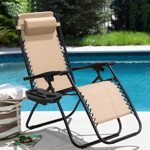 Vista 6 de Flamaker Silla de Patio de Gravedad Cero Sillas Reclinables para Exteriores Silla de Descanso Plegable Silla de Descanso Ajustable para Césped