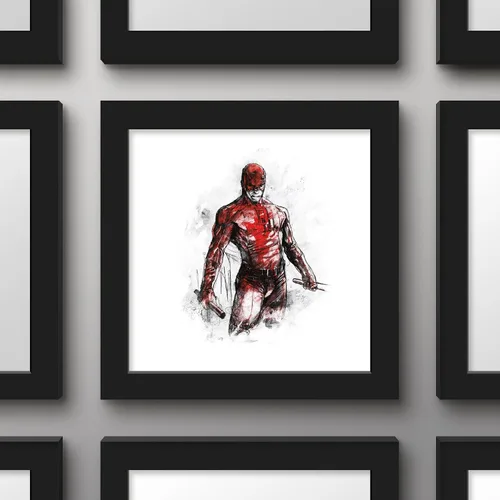 Vista 2 de Trends International Gallery Pops Marvel Comics Daredevil - Póster de pared con dibujo de The Man Without Fear, 12.00 x 12.00 pulgadas, versión