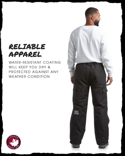 Vista 6 de CANADA WEATHER GEAR Pantalones de nieve para hombre, aislados, pesados, impermeables, para snowboard, pantalones de esquí resistentes a