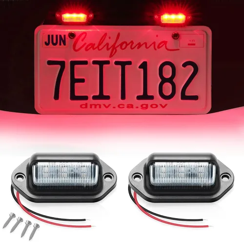 Vista 9 de LivTee Luz de matrícula, Luces LED de matrícula extremadamente brillantes, montaje para remolque, UTV, ATV, camión, RV, barco, color ámbar