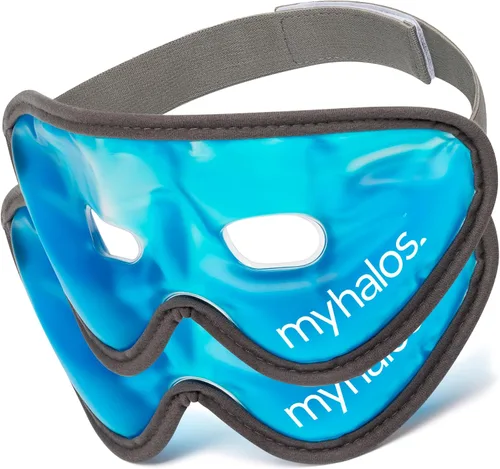 Vista 9 de MyHalos Mascarilla de gel refrescante, paquete de hielo frío para ojos Azul