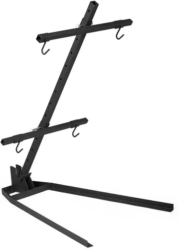 Vista 2 de Ash & Ember Asado Cross con base ajustable, barbacoa patagónica de 61 x 28 pulgadas, capacidad de 150 libras, soporte para barbacoa de animales