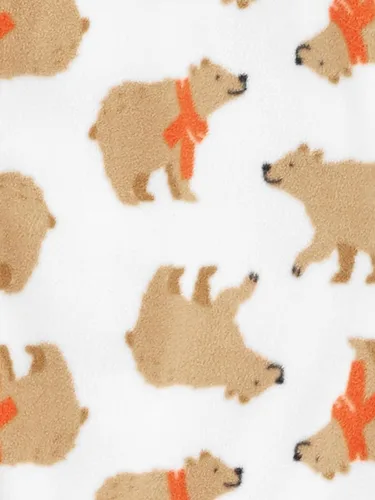 Vista 3 de Simple Joys by Carter's Pijama unisex de forro polar con pies de ajuste holgado y resistente al fuego para niños Oso/Buffalo Check