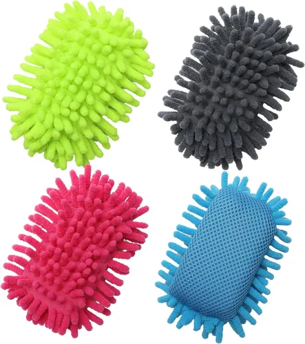 Vista 6 de Kitchen by Scrub- it - Esponja de microfibra antiarañazos para esponjas multiusos junto con poder de fregado resistente, limpieza sin esfuerzo