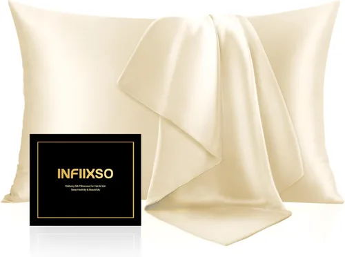 Vista 40 de INFIIXSO Funda de almohada de seda de morera, para cabello y piel, tamaño estándar, cremallera oculta, 20 x 26 pulgadas, suave y refrescante