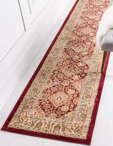 Vista 23 de Unique Loom - Colección Voyage - Alfombra redonda tradicional oriental, marrón, Polipropileno, verde claro/azul claro