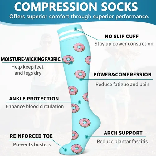 Vista 159 de Bluemaple 6 Pack Copper Compression Socks for Women and Men Circulation-Best Support for Medical, Running,Nursing,Athletic