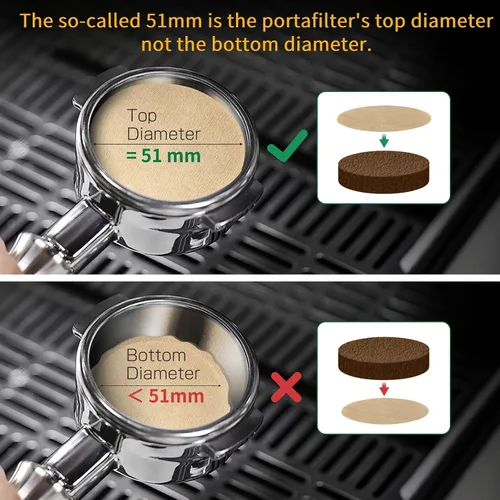 Vista 6 de 600 piezas de papel filtro de espresso para máquina de espresso CASABREWS, filtro portafiltro desechable para portafiltro manual De'Longhi Stilosa