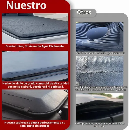 Vista 4 de Cubierta enrollable y suave para caja de camioneta Compatible con Toyota Tundra 2000-2006 Fleetside (No para Stepside) Caja de 6.5 pies