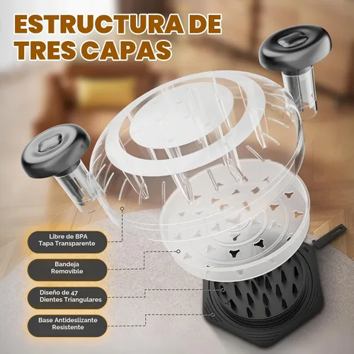 Vista 3 de Cleangor Herramienta de trituración de pollo Twist Grande, trituradora de carne libre de BPA con mango ergonómico, herramienta de trituración