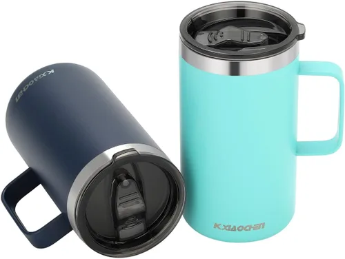Vista 14 de KXIAOCHEN - Taza de café aislada de 20 onzas con tapa, taza de café de acero inoxidable, vaso de café de doble pared con aislamiento al vacío