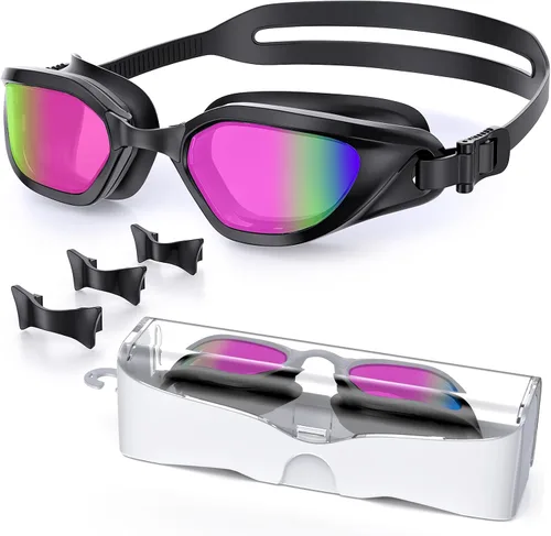 Vista 9 de Gafas de Natación, Gafas de Natación Unisex para Adultos Anti Niebla Anti UV Sin Fugas Visión Amplia para Hombres Mujeres Jóvenes