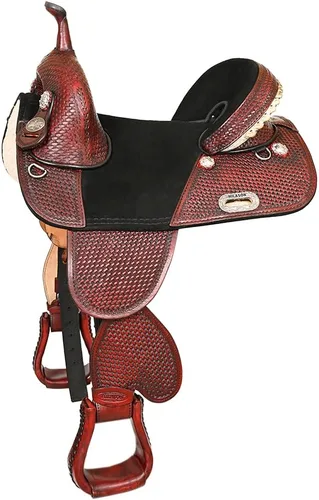 Vista 8 de HILASON Western Treeless Trail Barrel Saddle American Leather Negro