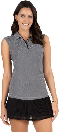 Vista 7 de IBKUL Athleisure Wear - Polo sin mangas con protección solar UPF50+ Icefil Cooling Tech Mini Check - 14754