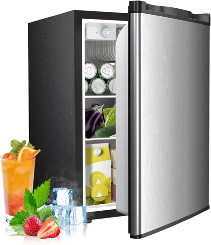 Vista 17 de Electactic Refrigerador compacto de 2.56 pies cúbicos con puerta individual reversible, NEGRO