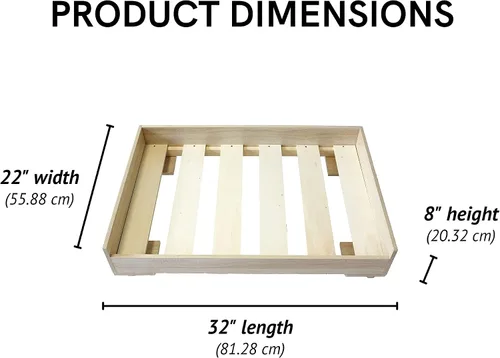 Vista 3 de Midlee Marco de cama elevado de madera para perro, pequeño