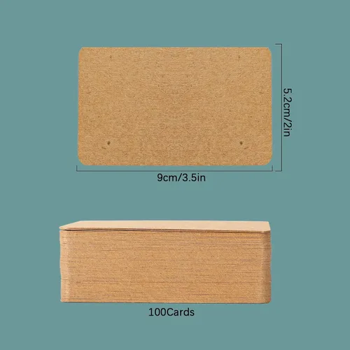Vista 3 de 100 tarjetas de visita de papel kraft de 3.5 x 2 pulgadas, tarjetas de presentación en blanco imprimibles, tarjetas de índice en blanco, tarjetas