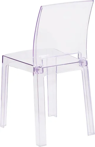Vista 5 de Flash Furniture Silla Emilie Ghost con respaldo cuadrado en cristal transparente