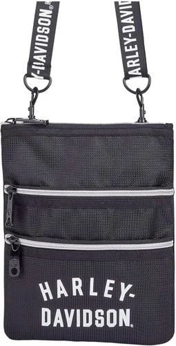 Vista 2 de Harley-Davidson Bolso bandolera de goma H-D para mujer, color negro y blanco roto