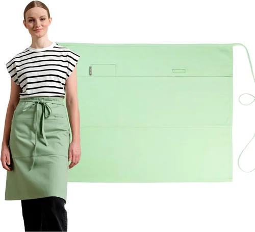 Vista 13 de MEEMA Bistro Medio Delantal para Hombre y Mujer Medio Delantal para Mujer con Bolsillos Delantales Para Meseros Delantales de camarera