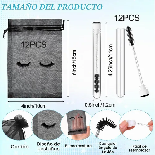 Vista 3 de Zhehao Kit de 80 Piezas de Cepillos para Botellas de Champú de Pestañas, 20 Dispensadores con Bomba de Espuma, 20 Cepillos de Champú para Pestañas