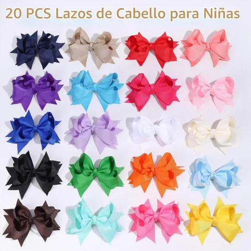 Vista 8 de 20 unidades de Oaoleer, pinzas de cocodrilo con lazos de grogrén en capas de 11.4 cm, accesorios para el cabello para bebés, niñas pequeñas, niños