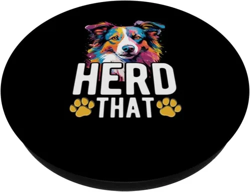 Vista 2 de Border Collie Dog - Herd That PopSockets PopGrip estándar