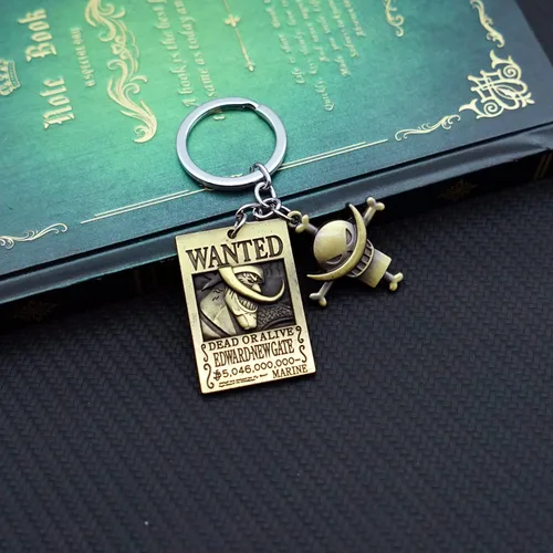 Vista 4 de Anime One Piec Keychain Luffy Skeleton The Straw Hat Pirates Key Chain Accessories Cosplay Gift for Anime Fans Men