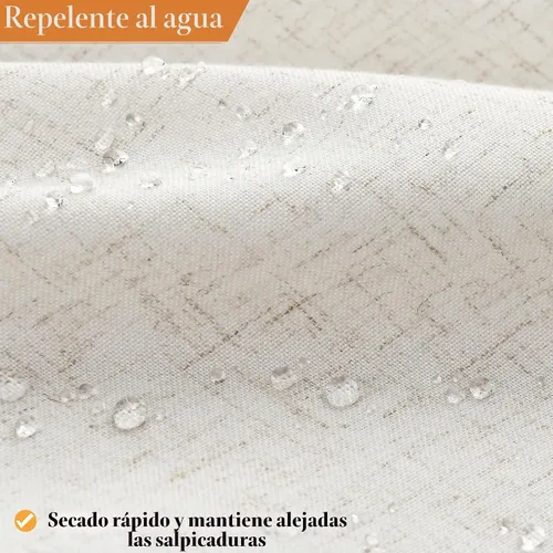 Vista 5 de Nanspring Cortina de ducha de lino extra larga para baño, 96 pulgadas Natural