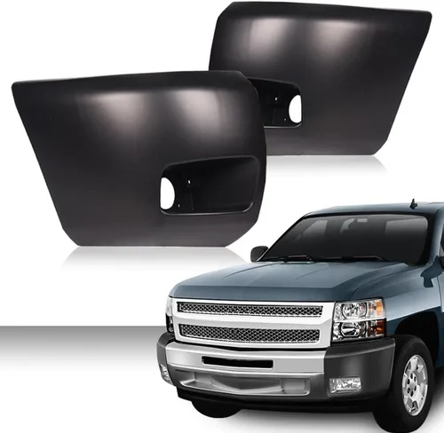 Vista 2 de G-PLUS Extremo del parachoques delantero compatible con Chevy Silverado 1500 2007-2013 frontal derecho e izquierdo con barra frontal imprimada