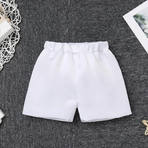 Vista 6 de IMEKIS Traje de bautizo para bebés y niños, traje de bautizo, con corbatín, chaleco, pantalones cortos, fiesta de boda, formal, portador de anillo