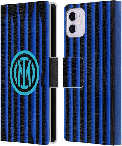 Vista 16 de Head Case Designs Officially Licensed Inter Milan Away 2025/26 Crest Kit Leather Wallet Case Compatible with Apple iPhone 11