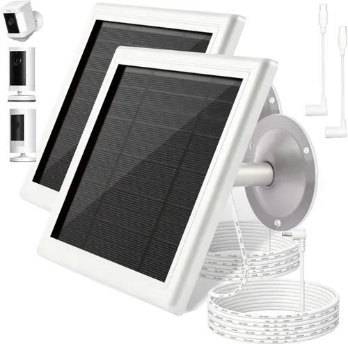 Vista 10 de Panel solar para cámara de anillo, cargador solar de 5 W compatible con Ring Stick Up Cam Plus/Pro y Spotlight Cam serie de baterías, incluye