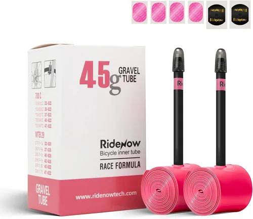 Vista 9 de RideNow TPU Road Bike Inner Tube, 2 Pack Gravel Bike Tube 700 x 32C-47C with 45mm/65mm/85mm Presta Valves, Ultra-Light Puncture Resistant Bicycle
