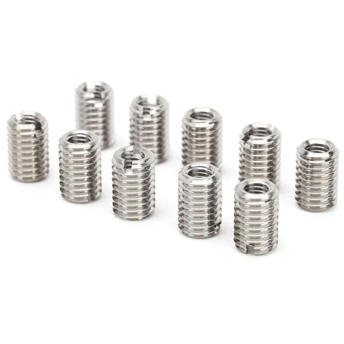 Vista 32 de 10 piezas de inserción de rosca autorroscante, tuerca reductora de acero inoxidable de 0.236 in hembra M3x0.0.197 in macho M5x0.0.315 in