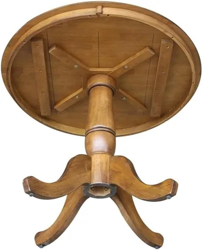 Vista 5 de Whitewood Industries International Concepts Mesa de pedestal redonda Pecan Nuez pacana