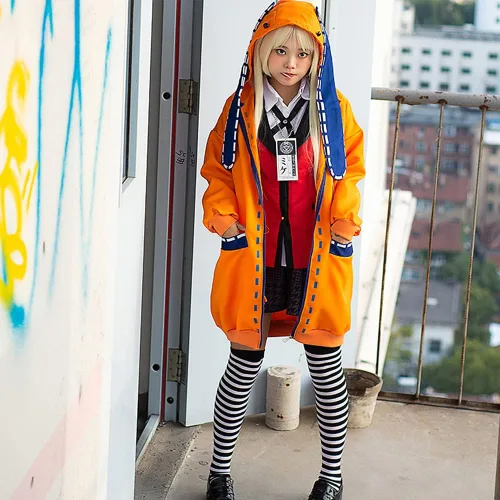 Vista 4 de Disfraz de Runa Yomozuki, sudadera con capucha para cosplay, para adultos y niños