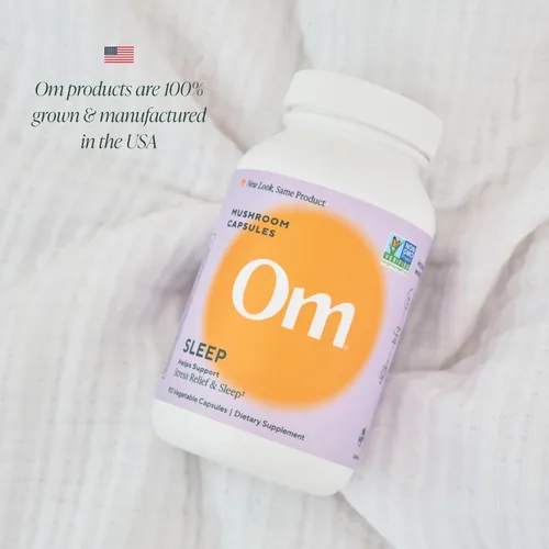 Vista 7 de OM MUSHROOM SUPERFOOD Cápsulas de hongos para dormir, suplemento superalimentario, 90 unidades, 30 días, Reishi, GABA, L-teanina, melatonina