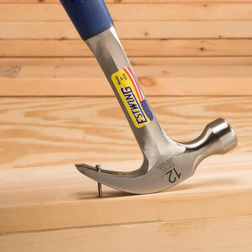 Vista 13 de ESTWING Martillo - Garra curvada de 16 oz con cara lisa y agarre de reducción de golpes - E3-16C, plateado