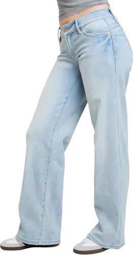 Vista 2 de YMI Pantalones de Elastano para Mujer YMI Jeans de Cintura Baja y Pierna Ancha Wannabettabutt