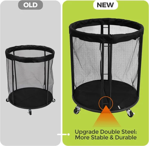 Vista 3 de Kingarage Ball Storage Bin, Sports Ball Storage Cart, Ball Holder with Wheels for Basketball, Soccer, Garage, School, Indoor, Outdoor Ball