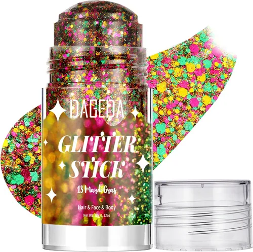 Vista 19 de DAGEDA - Barra de maquillaje con purpurina para el cuerpo de sirena, para el cabello brillante