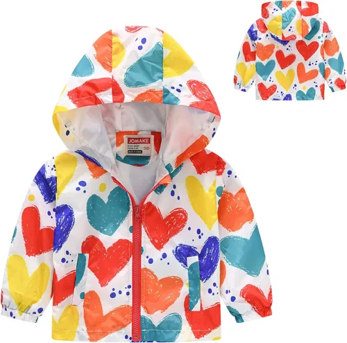 Vista 2 de Abrigo con cremallera para niños y niñas resistente al viento para otoño con capucha para niños talla 8