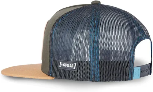 Vista 4 de X CAPSLAB Trucker Hat Monster Hunter One Size Fits All Embroided Patch Flat Bill Hat Breathable Mesh
