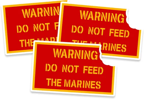 Vista 3 de Calcomanía de vinilo Warning Do Not Feed The Marines Semper Fi de NEO Tactical Gear - Fabricado en los Estados Unidos