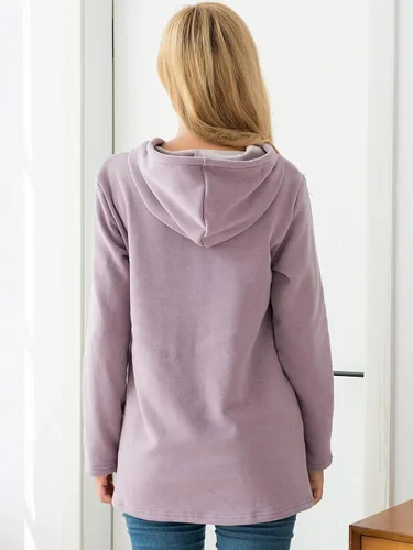 Vista 15 de Bearsland - Sudadera de lactancia y maternidad para mujer, con bolsillos y capucha