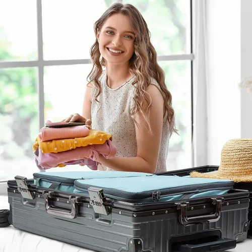 Vista 7 de G4Free Juego de 6 cubos de equipaje para viajes, bolsas organizadoras de equipaje para accesorios de viaje, artículos esenciales de viaje, cubos