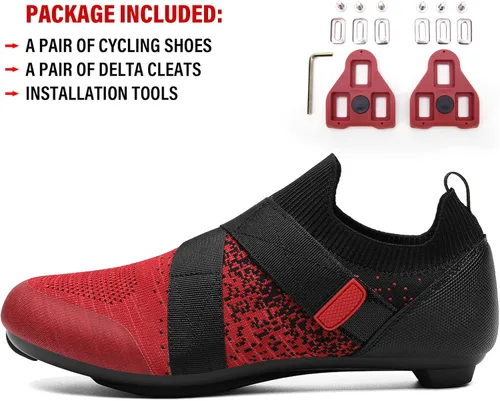 Vista 2 de Zapatos de ciclismo unisex compatibles con Peloton Bike y SPD Indoor Road Riding Ciclismo Zapatos de bicicleta con tacos Delta incluidos