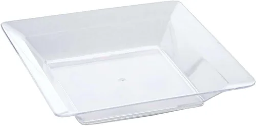 Vista 4 de Efavormart - Paquete de 60 platos cuadrados de plástico transparente de 4 pulgadas, platos de postre desechables