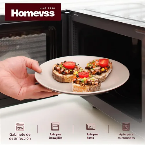 Vista 3 de HomeVss - Juego de vajilla de gres de dos tonos Colors Life de 16 piezas, exterior negro brillante + interior con esmalte mate color beige claro